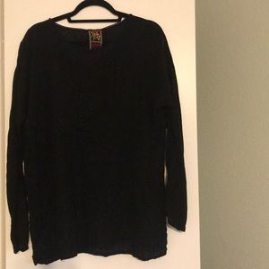 Johnny Was Black eyelet blouse size L